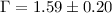 Mathematical equation: $\Gamma=1.59 \pm0.20$