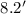 Mathematical equation: $8.2\arcmin$