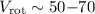 Mathematical equation: $V_{\rm rot} \sim50{-}70$