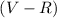 Mathematical equation: $(V-R)$