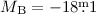 Mathematical equation: $M_{\rm B}= -18\fm1$