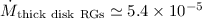 Mathematical equation: $\dot{M}_{\rm thick\ disk\ RGs} \simeq 5.4 \times 10^{-5}$