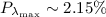 Mathematical equation: $P_{\lambda_{{\rm max}}}\sim 2.15\%$