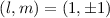 Mathematical equation: $(l,m)=(1,\pm1)$