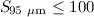Mathematical equation: $S\!_{95 ~\mu\rm m} \le 100$