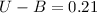 Mathematical equation: $U-B=0.21$
