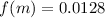 Mathematical equation: $f(m)= 0.0128~$
