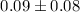 Mathematical equation: $0.09 \pm 0.08$
