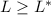 Mathematical equation: $L\ge L^*$