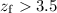 Mathematical equation: $z_{\rm f}>3.5$