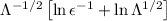 $\Lambda ^{-1/2} \left[ \ln \epsilon^{-1} + \ln \Lambda ^{1/2} \right]$