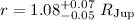 $r=1.08^{+0.07}_{-0.05}~R_{\rm Jup}$