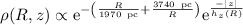 $\rho(R,z)\propto {\rm e}^{-\left(\frac{R}{1970\ {\rm pc}}+ \frac{3740\ {\rm pc}}{R}\right)}{\rm e}^{\frac{-|z|}{h_z(R)}}$