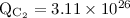 $\rm Q_{C_2} = 3.11 \times 10^{26}$