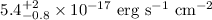 $\rm 5.4^{+2}_{-0.8}\times 10^{-17}~erg~ s^{-1}~cm^{-2}$