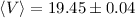 $\langle V\rangle = 19.45\pm0.04$