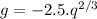 $g=-2.5.q ^{2/3}$