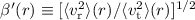 $\beta'(r) \equiv [{{\langle} v_{\rm r}^2{\rangle}(r)}/{{\langle} v_{\rm t}^2 {\rangle}(r)}]^{1/2} $