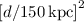 $\left[d/150\,{\rm kpc}\right]^2$