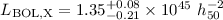 $L_{\rm BOL,X} = 1.35^{+0.08}_{-0.21} \times10^{45}~h_{50}^{-2}$