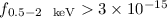 $f_{0.5-2~\rm~keV}>3\times10^{-15}$