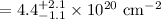 $ = 4.4_{-1.1}^{+2.1} \times 10^{20}\ \mathrm{cm^{-2}}$