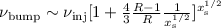 $\nu_{\rm bump} \sim \nu_{\rm inj} [1+\frac{4}{3}\frac{R-1} {R}\frac{1}{x_{\rm s}^{1/2}}]^{x_{\rm s}^{1/2}}$