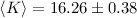 $\langle K\rangle = 16.26\pm0.38$