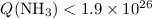 $Q(\hbox{NH}_3)< 1.9\times10^{26}$