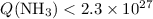 $Q(\hbox{NH}_3) < 2.3\times10^{27}$