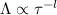 $\Lambda\propto \tau^{-l}$