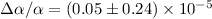 $\Delta\alpha/\alpha={(0.05\pm0.24)\times10^{-5}}$
