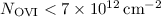 ${N}_{\rm OVI}<7 \times 10^{12} \, {\rm cm}^{-2}$