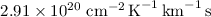 $2.91 \times 10^{20}~\mbox{cm}^{-2}\,\mbox{K}^{-1}\,\mbox{km}^{-1}\,\mbox{s}$