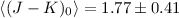 $\langle (J-K)_{0}\rangle=1.77\pm0.41$