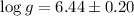 $\log g=6.44\pm0.20$