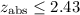 $z_{\rm abs}\le 2.43$