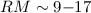 $RM \sim 9{-}17$
