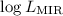 $\log{L_{\mathrm{MIR}}}$