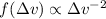 $f(\Delta v) \propto \Delta v^{-2}$