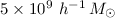Mathematical equation: $5\times 10^9~{h}^{-1}\,M _{\odot}$