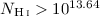 Mathematical equation: $N_{\rm \ion{H}{i}} > 10^{13.64}$