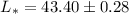 Mathematical equation: $L_\ast=43.40\pm 0.28$