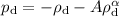 Mathematical equation: $p_{\rm d}=-\rho_{\rm d} - A \rho_{\rm d}^{\alpha}$