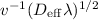 Mathematical equation: $v^{-1} (D_{\rm eff} \lambda)^{1/2}$