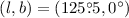 Mathematical equation: $(l,b)=(125\fdg5, 0\degr)$