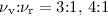Mathematical equation: $\nu_{\rm v}{:}\nu_{\rm r}=3{:}1,\, 4{:}1$