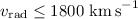 Mathematical equation: $v_{\rm rad}\leq1800~{\rm km\,s}^{-1}$