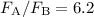 Mathematical equation: $F_{\rm A}/F_{\rm B} = 6.2$