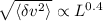 Mathematical equation: $\sqrt{\langle \delta v^2\rangle } \propto L^{0.4}$